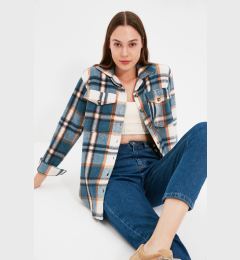 Снимка на Trendyol Blue Plaid Oversize/Wide Fit Woven Shirt