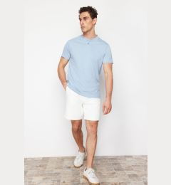 Снимка на Trendyol Blue Regular/Normal Cut Collar Buttoned Basic T-shirt