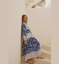 Снимка на Trendyol Blue Shawl Patterned Button Detailed Woven Dress