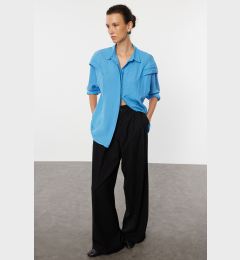 Снимка на Trendyol Blue Shoulder Flounce Woven Shirt