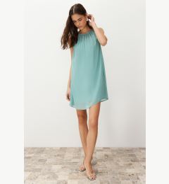 Снимка на Trendyol Blue Straight Cut Chiffon Lined Mini Woven Dress