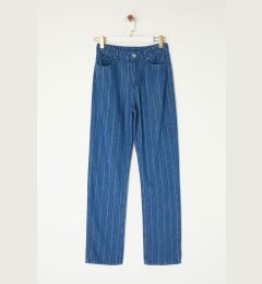 Снимка на Trendyol Blue Striped High Waist Straight Jeans