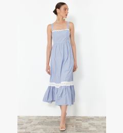 Снимка на Trendyol Blue Waist Opening Guipure Detailed Maxi Woven Dress