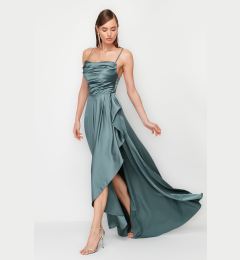 Снимка на Trendyol Blue Woven Satin Long Elegant Evening Dress