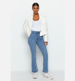 Снимка на Trendyol Blue висока талия Crop Flare дънки