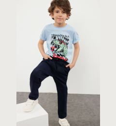 Снимка на Trendyol Boy Navy Blue Regular Elastic Waist and Tied School Woven Trousers