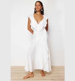 Снимка на Trendyol Bridal Ecru Maxi Woven Tie Beach Dress