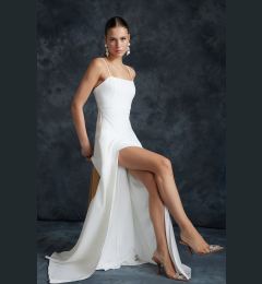 Снимка на Trendyol Bridal White A-Line Woven Elegant Evening & Graduation Dress