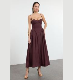 Снимка на Trendyol Brown A-Line Poplin Woven Dress