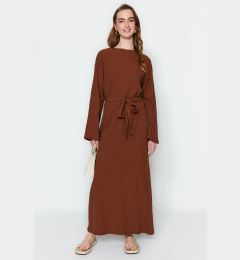 Снимка на Trendyol Brown Belted Woven Dress