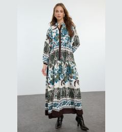 Снимка на Trendyol Brown Floral Viscose Woven Dress