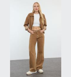 Снимка на Trendyol Brown High Waist Wide Leg Jeans