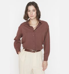 Снимка на Trendyol Brown Loose Fit Cotton Woven Shirt