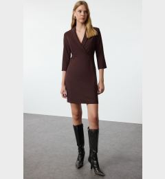 Снимка на Trendyol Brown Mini V-Neck Woven Dress