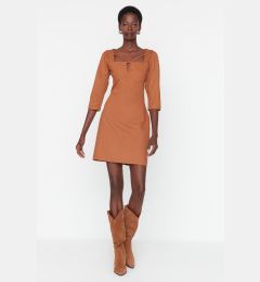 Снимка на Trendyol Brown Piping Detailed Woven Dress