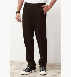 Снимка на Trendyol Brown Pleated Classic Baggy Fit Fabric Trousers