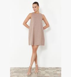 Снимка на Trendyol Brown Wide Cut Linen Look Sleeveless Mini Woven Dress