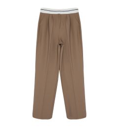 Снимка на Trendyol Brown Wide Leg High Waist Woven Trousers with Belt Detail