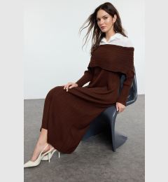 Снимка на Trendyol Brown Woven Garnished Knit Dress