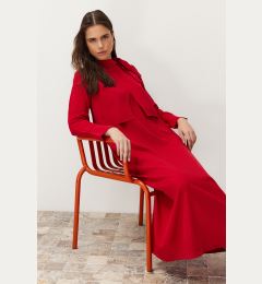 Снимка на Trendyol Burgundy Collar Tie Detailed Woven Dress