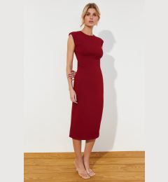 Снимка на Trendyol Burgundy Fitted Midi Pencil Skirt Woven Dress