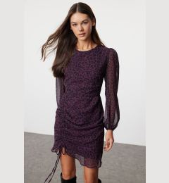 Снимка на Trendyol Burgundy Floral Woven Winter Dress