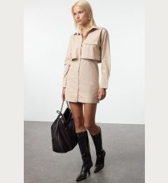 Снимка на Trendyol Camel A-Line Pocket Detailed Mini Woven Dress