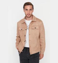 Снимка на Trendyol Camel Regular Fit Pocket Buttoned Winter Seasonal Suede Jacket Coat