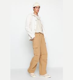 Снимка на Trendyol Camel Wide Cut Elastic Waist Cargo Jeans Trousers