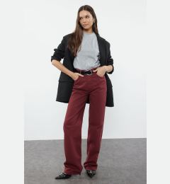 Снимка на Trendyol Claret Red High Waist Wide Leg Jeans