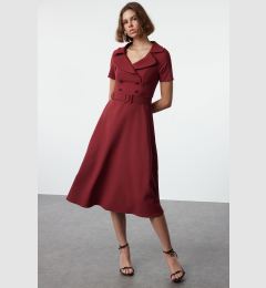 Снимка на Trendyol Claret Red Plain Woven Dress