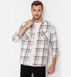 Снимка на Trendyol Claret Red Regular Fit Double Pocket Winter Lumberjack Checkered Shirt