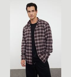 Снимка на Trendyol Claret Red Regular Fit Winter Checkered Plaid Lumberjack Shirt