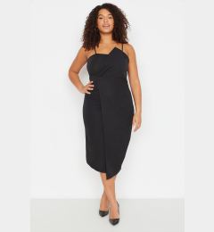 Снимка на Trendyol Curve Black Adjustable Strap Fitted Midi/Medium Length Woven Plus Size Dress