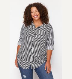 Снимка на Trendyol Curve Black and White Striped Shirt