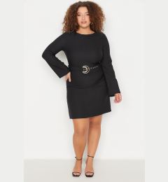 Снимка на Trendyol Curve Black Belted Woven Dress