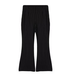 Снимка на Trendyol Curve Black High Waist Wide Leg Striped Knitted Trousers