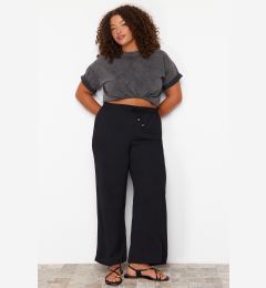 Снимка на Trendyol Curve Black Lace-Waist Woven Plus Size Trousers