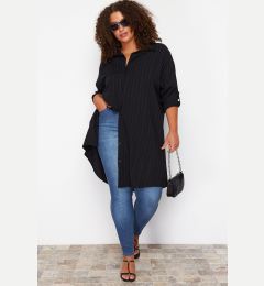 Снимка на Trendyol Curve Black Plus Size Cotton Woven Shirt