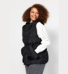 Снимка на Trendyol Curve Black Regular Fit Belted Hooded Puffer Vest