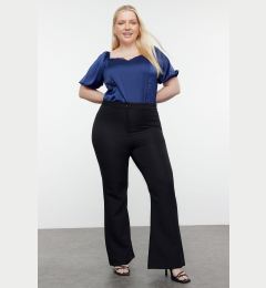 Снимка на Trendyol Curve Black Spanish Leg Flare Woven Plus Size Fabric Trousers