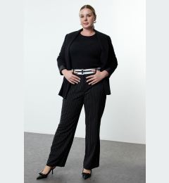 Снимка на Trendyol Curve Black-White Striped Woven Trousers