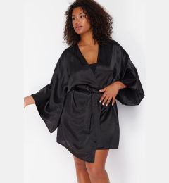 Снимка на Trendyol Curve Black Wide Sleeve Satin Woven Dressing Gown