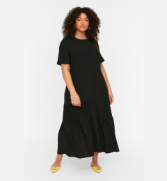 Снимка на Trendyol Curve Black Woven Ruffle Dress