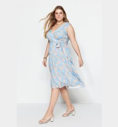 Снимка на Trendyol Curve Blue Floral Pattern Woven Dress