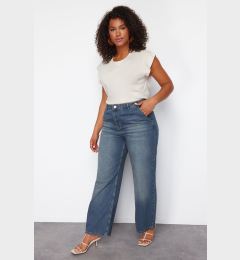 Снимка на Trendyol Curve Blue High Waist Wide Leg Plus Size Jeans