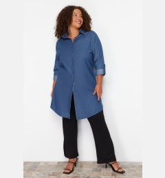 Снимка на Trendyol Curve Blue Oversize Denim Shirt