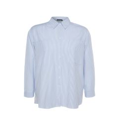 Снимка на Trendyol Curve Blue Striped Poplin Shirt