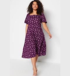 Снимка на Trendyol Curve Damson Polka Dot Woven Dress