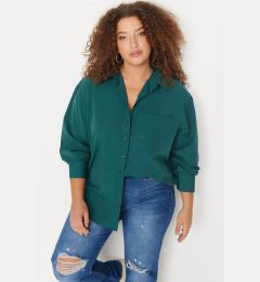 Снимка на Trendyol Curve Dark Green Boyfriend Woven Shirt